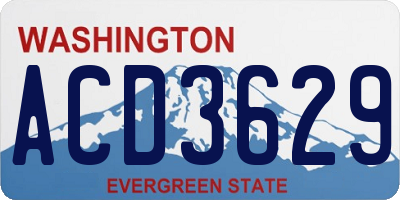 WA license plate ACD3629