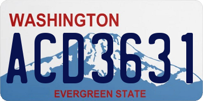 WA license plate ACD3631