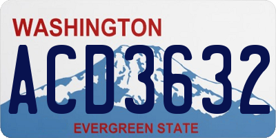 WA license plate ACD3632