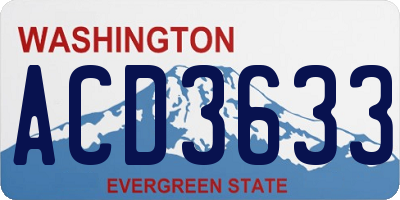 WA license plate ACD3633