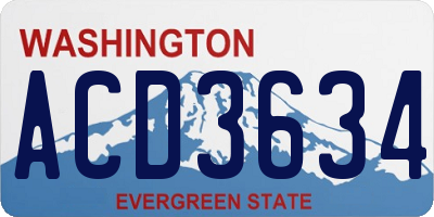 WA license plate ACD3634