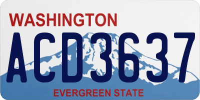 WA license plate ACD3637