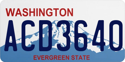 WA license plate ACD3640