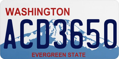 WA license plate ACD3650
