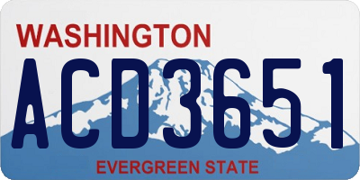 WA license plate ACD3651