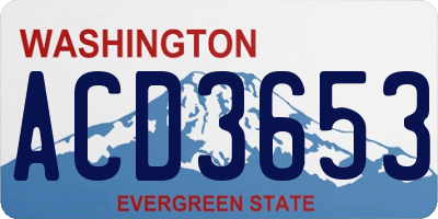 WA license plate ACD3653