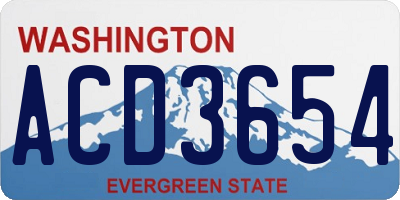 WA license plate ACD3654