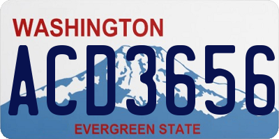 WA license plate ACD3656