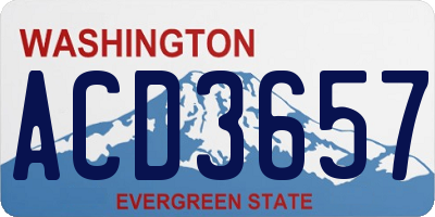 WA license plate ACD3657