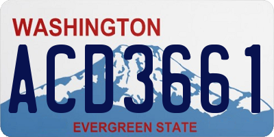 WA license plate ACD3661