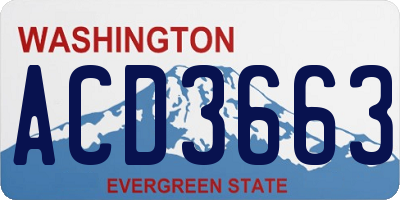 WA license plate ACD3663