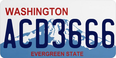 WA license plate ACD3666
