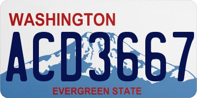 WA license plate ACD3667