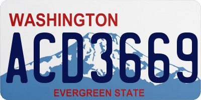 WA license plate ACD3669