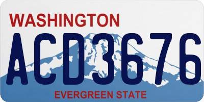 WA license plate ACD3676