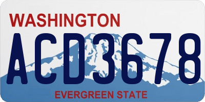 WA license plate ACD3678