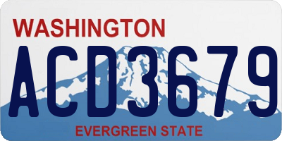 WA license plate ACD3679