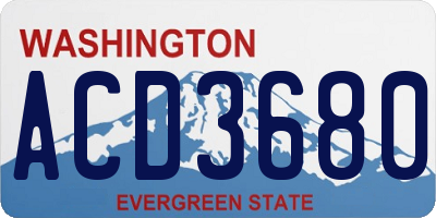 WA license plate ACD3680