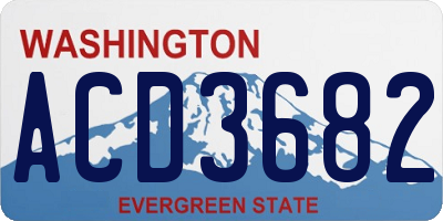 WA license plate ACD3682