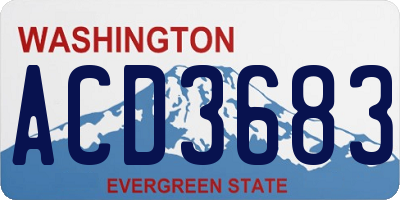 WA license plate ACD3683