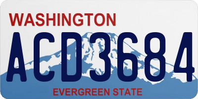 WA license plate ACD3684