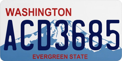 WA license plate ACD3685