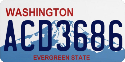WA license plate ACD3686