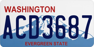 WA license plate ACD3687