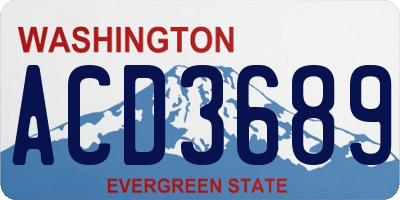 WA license plate ACD3689