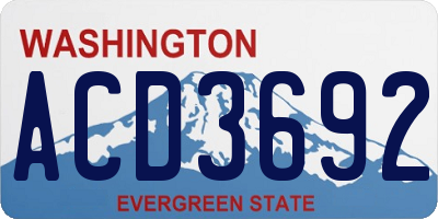 WA license plate ACD3692