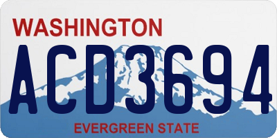 WA license plate ACD3694