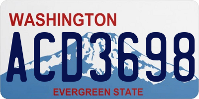WA license plate ACD3698