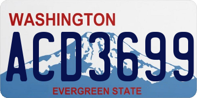 WA license plate ACD3699