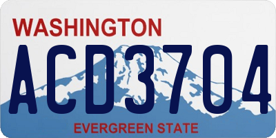 WA license plate ACD3704