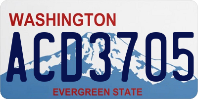 WA license plate ACD3705
