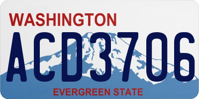 WA license plate ACD3706
