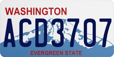 WA license plate ACD3707