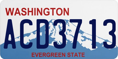 WA license plate ACD3713