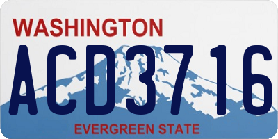 WA license plate ACD3716