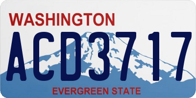 WA license plate ACD3717