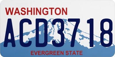 WA license plate ACD3718