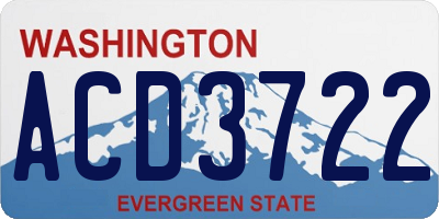 WA license plate ACD3722