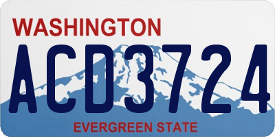WA license plate ACD3724