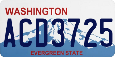 WA license plate ACD3725