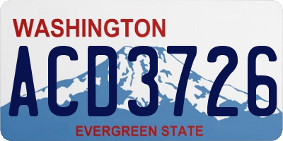WA license plate ACD3726