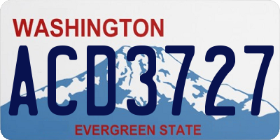 WA license plate ACD3727