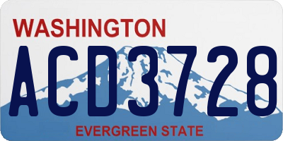 WA license plate ACD3728