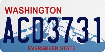 WA license plate ACD3731