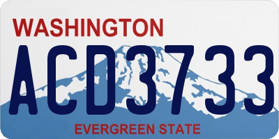WA license plate ACD3733