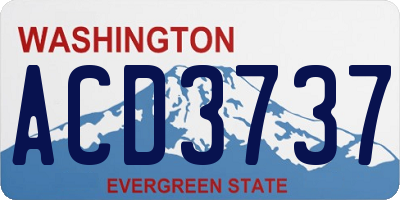 WA license plate ACD3737